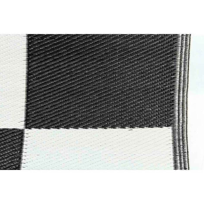Black & White Checkered Reversible Outdoor Mat-6' X 9'