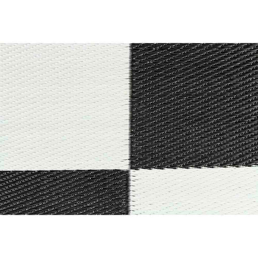 Large Reversible Outdoor Patio Mat 9' x 12' B/W Checkered
