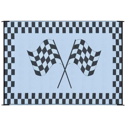 Checkered Patio Mat 6X9 Black/White