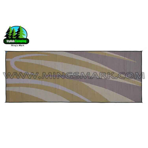 Graphic Patio Mat 8X20 Brown/Gold 