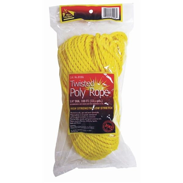 1/4"X100' Twisted Yellow Rope 