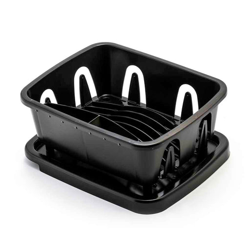 Durable Mini Dish Drainer Rack and Tray Black