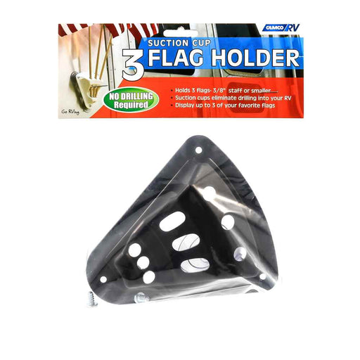 Black Triple Flag Holder Suction Cup Mount