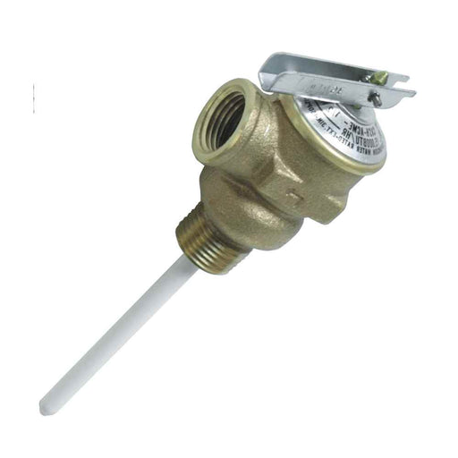 1/2" Temperature and Pressure Relief Valve with 4" Epoxy-Coated Probe