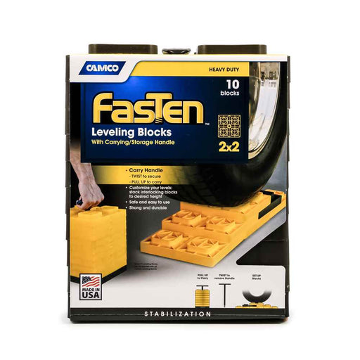 FasTen 2x2 Leveling Block For Single Tires Brown (Pack of 10)