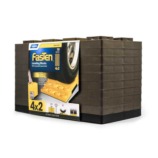FasTen 4x2 Leveling Block For Dual Tires Brown (Pack of 10)