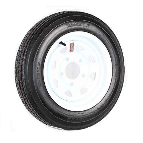 480-12 Tire C/5H Trailer Wheel Spoke White Striped 