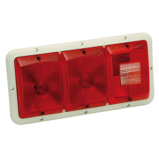 Taillight 84 Recessed Triple Long Horizontal Red/Bkup/White 
