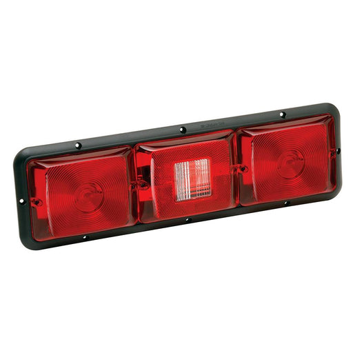 Taillight 84 Recessed Triple Long Horizontal Red/Bkup/Black 