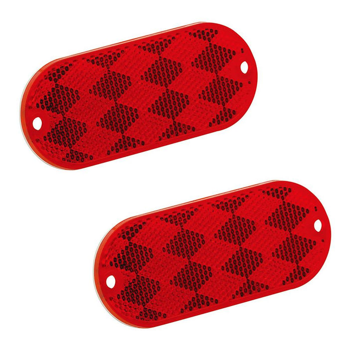 Reflector Oblong Red w/Mounting Holes/Adhesive Back 