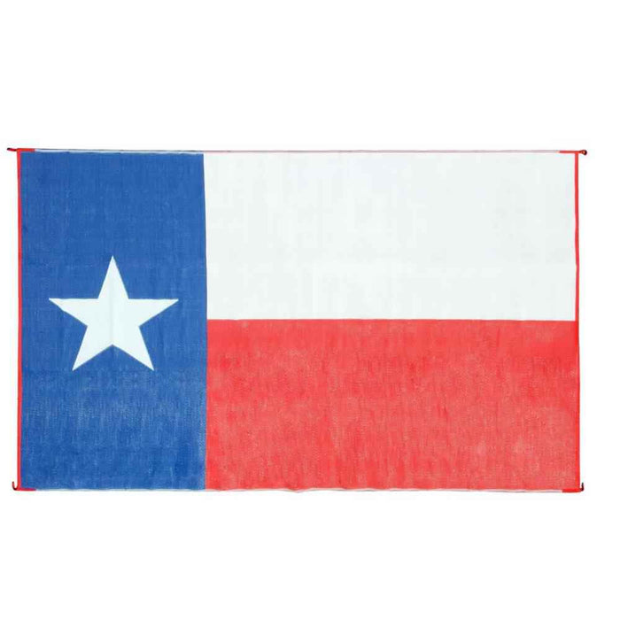 Large Reversible Outdoor Patio Mat 9' x 12', Texas Flag Design