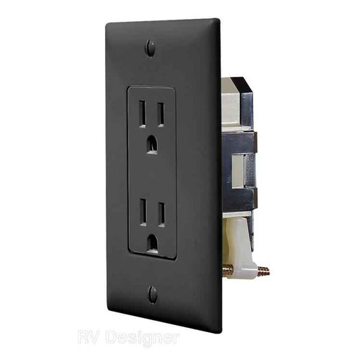 Self Contained Black Duplex Receptacle