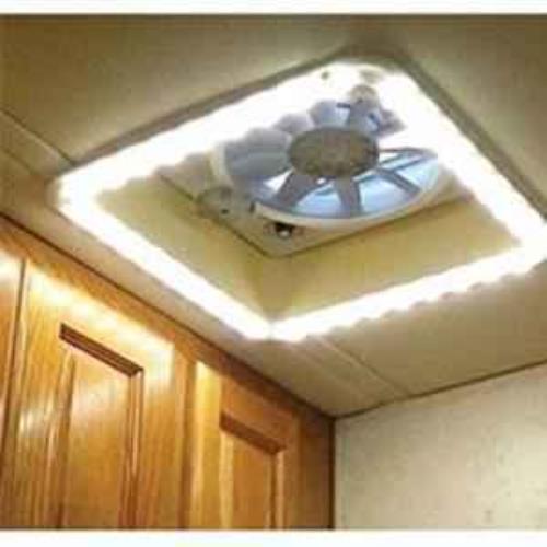 LED Roof Vent Trim Lit Cool White Clear Diffuser