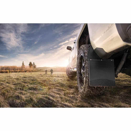 Mud Flaps Kick Back Mud Flaps 14" Wide - Stainless Steel Top and Weight