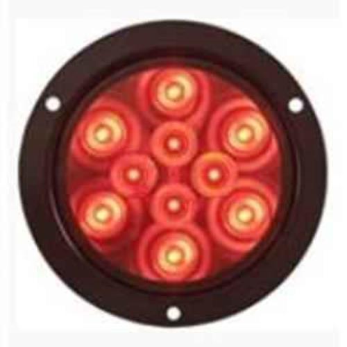 LED Taillight 4" Flange Mount Round 10 Diodes