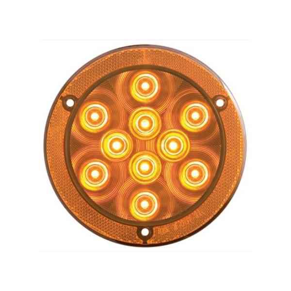 10 LED Round Stop/Turn/Tail Reflex Flange Mount Amber 