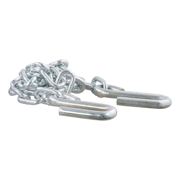 48" Safety Chain with 2 S-Hooks (5,000 lbs., Clear Zinc)