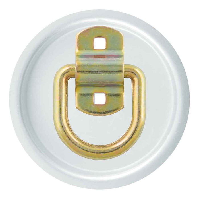 3" x 3" Surface-Mounted Tie-Down D-Ring (3,600 lbs., Yellow Zinc)
