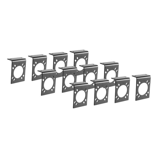 Connector Mounting Brackets for 7-Way RV Blade (Black, 12-Pack)