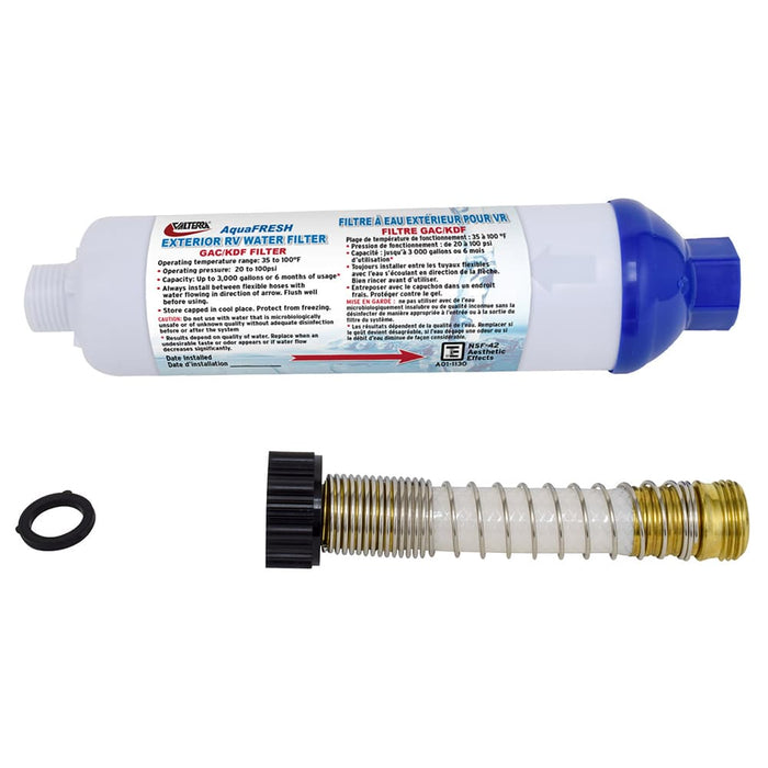 INLINE WATER FILTER W/CONN, CARDED