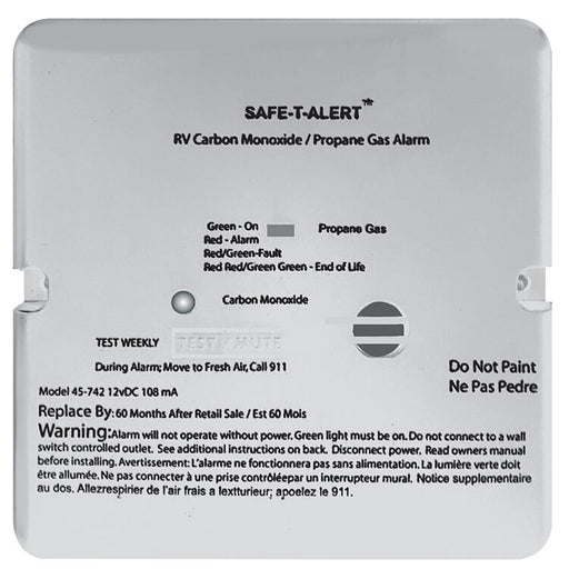 Safe T Alert Propane/CO Alarms Flush Mount