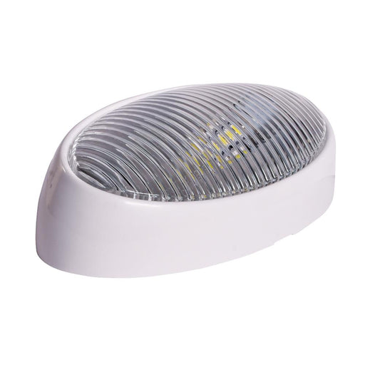 LED Oval Porch Light No Switch White Clear