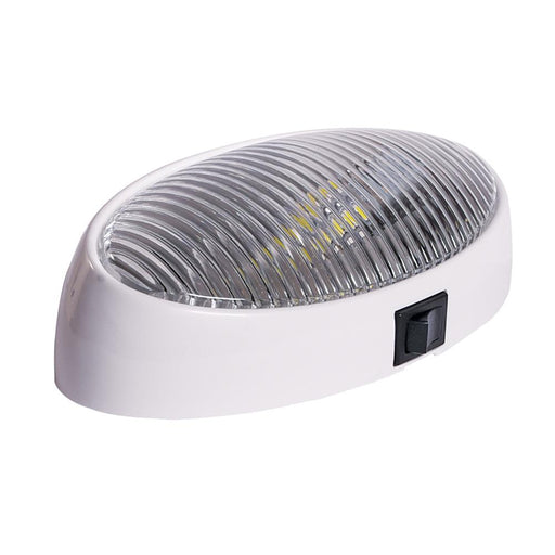 LED Oval Porch Light Switched White Clear