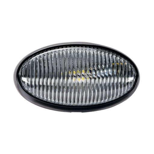 LED Oval Porch Light No Switch Black Clear