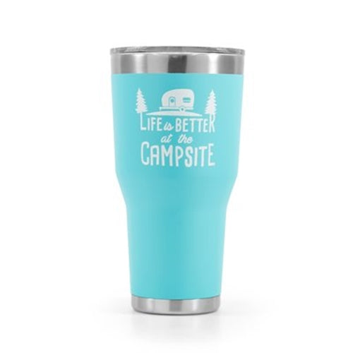 Life is Better at The Campsite Stainless Steel 30 oz. Tumbler Blue