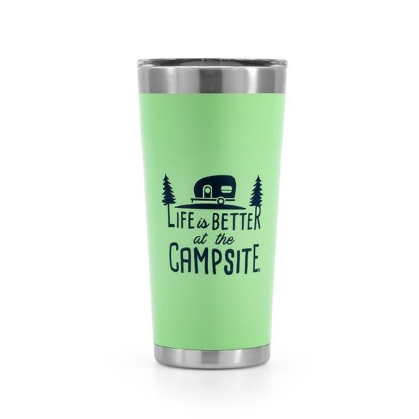 Life is Better at The Campsite Stainless Steel 20 oz. Tumbler with Double Wall Insulation - Leak Proof Lid, Won' t Sweat, Great 