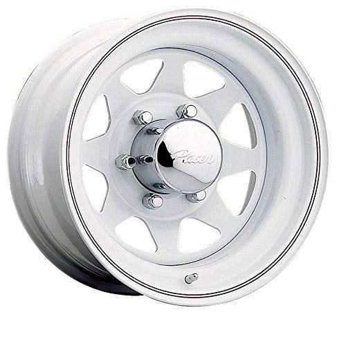 White 8 Spoke Wheel 15X6.00 5/4.5 