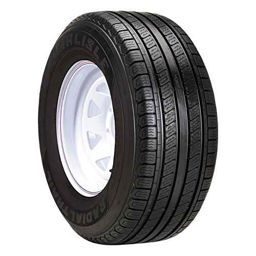 ST225/75R15 Radial Trail HD 15X6.00 (6/5.5 Lug Pattern) 8 Spoke Design,White with Stripe painted finish Trailer Tire and Rim Com