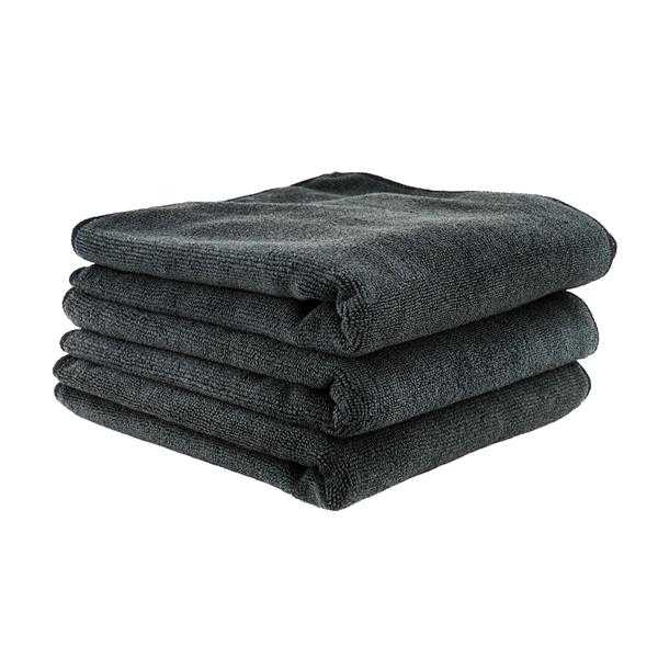 Workhorse Professional Grade Microfiber Towel, Black (16 in. x 16 in.) (Pack of 3)