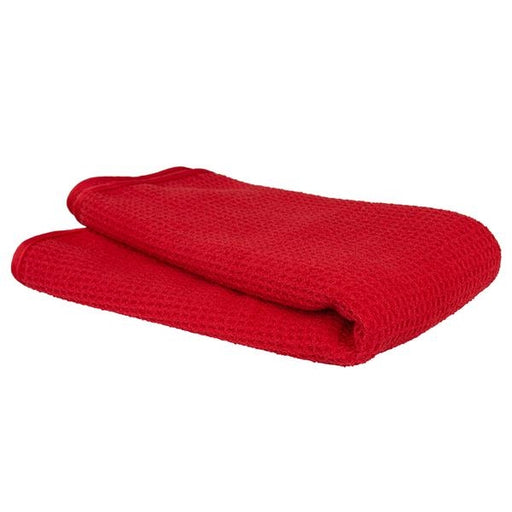 Waffle Weave Towel for Home and Auto Glass, Windows, Mirrors and More, Red (24 in. x 16 in.)