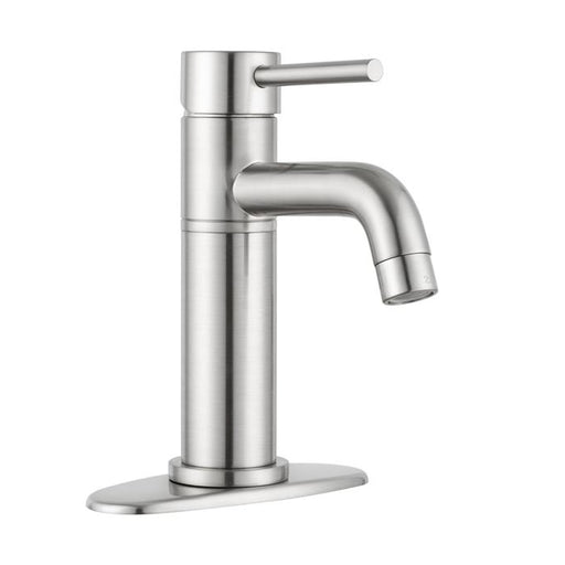 RV Single Handle 8-inch Vessel Bathroom Sink Faucet for RV - Optional Deck Plate (Brushed Satin Nickel)
