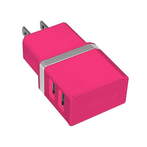Dual USB Wall Charger, Metallic Pink