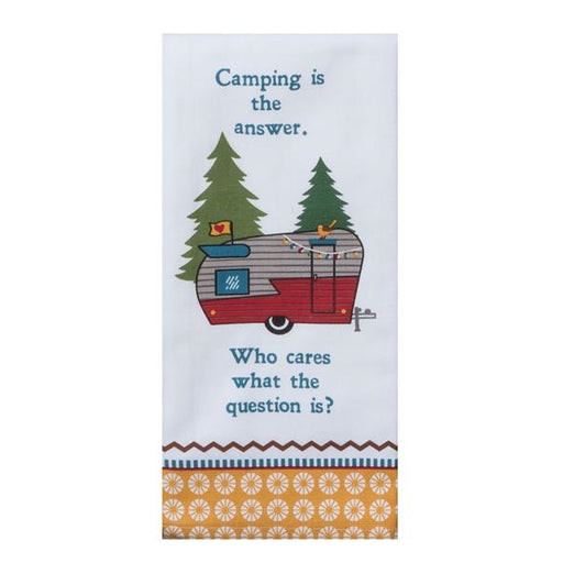 Camping Is Answer Trlr Tea Towel