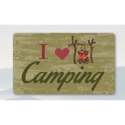Recycled Rubber Door Mat 18" x 30", I Love Camping