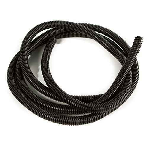 Black 1/4 Inch x 100 Foot Roll Split-Loom Cable Tubing, 100ft (.25")